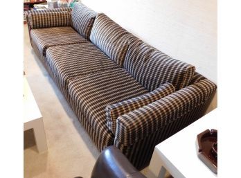 Elegant Black & Brown Upholstered Sofa