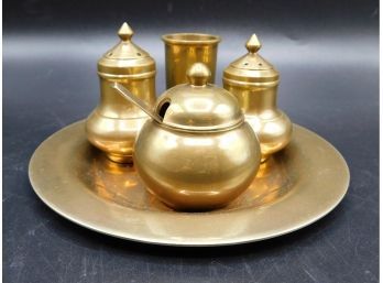 Brass Miniature Tabletop Seasoning Set