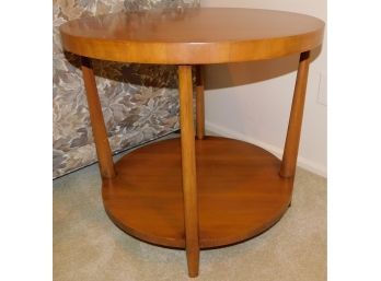 Original John Widdicomb Mid-Century Modern Fruitwood Round End Table