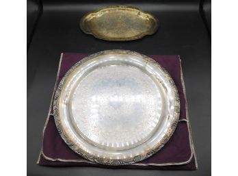 Wilcox International Silver Company #7062 Silver Plated Circle Plate With Oval Platter