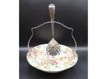 Midwinter England Staffordshire Semi-Porcelain 'Brama' Dish With Handle & Serving Spoon