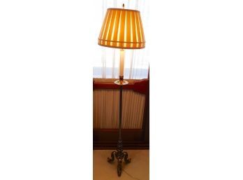 Vintage Brass Based Floor Lamp With Flared Legs