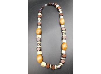 Chunky Wooden Beaded Statement Necklace