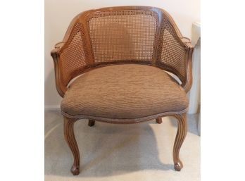 Solid Wood Woven Back Cushioned Arm Chair