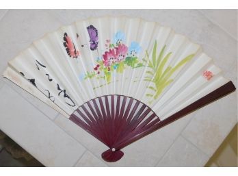 Oriental Hand Painted Paper Hand Fan