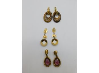 Fashion Accent Dangle Earrings - Set Of Three Pairs