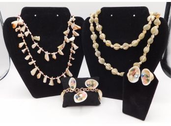 Sea Shell Necklaces, Bracelet & Earrings Set