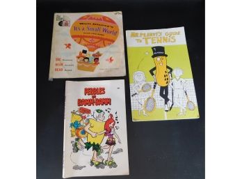 It's A Small World, Mr Peanuts Guide To Tennis, Pebbles & Bamm Bamm Vintage Books, 3 Books