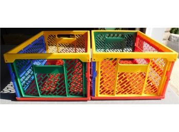 Pair Of Collapsable Storage Crates