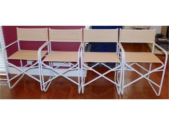 Metal Framed Director Style Pop Up Chairs - Set Of Four