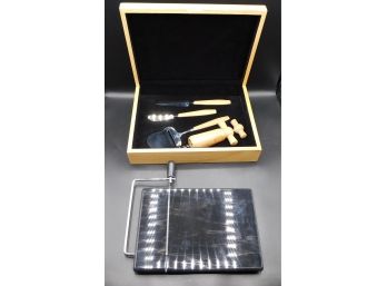 Parrano Italy Cheese Cutting Set & Crate & Barrel Cheese Cutting Board