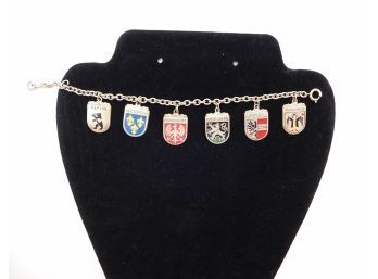 Vintage German City Crest Travel Charm Bracelet