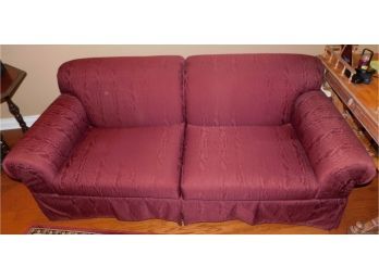 Maroon Ripple Design Sofa - Like New
