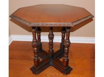 Wooden Octagon Shaped End Table
