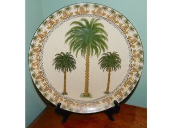 Palm Tree Decorative Ceramic Plate With Plate Stand