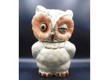 Ceramic Owl Cookie Jar With Matching Salt Shaker