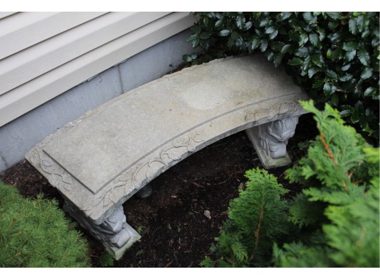 Cement Curved Garden Bench