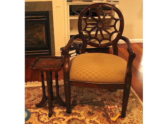Stunning Web Back Chair W/Matching End Table Barbara Barry Style