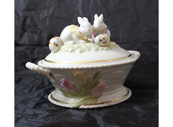 Lenox Occasions Easter Bunny Covered Candy Dish