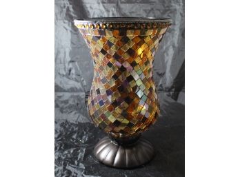 Plastic Mosaic Amber Vase