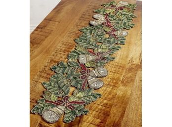Pier One Imports Beaded Holiday Table Runner 36'
