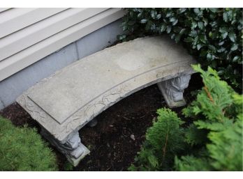 Cement Curved Garden Bench