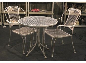 Outdoor Iron Bistro Table W/2 Chairs