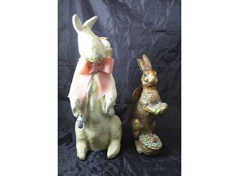 The Nicol Sayre Collection 'Mr. Springtime Greetings' Ceramic Bunny & Plastic Easter Bunny