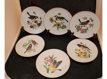 Bavaria Schulmann Made In Germany Plates With Birds Set Of 6