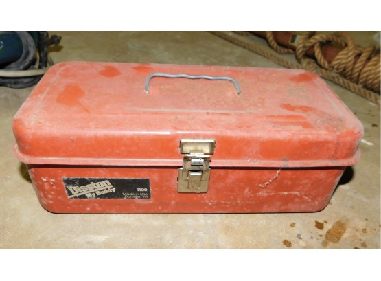 Vintage Disston My Buddy Mini Red Metal Tool Box #1100