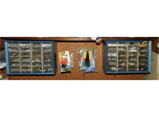 Pair Of Wall Organizers With Assorted Nuts/bolts/screws