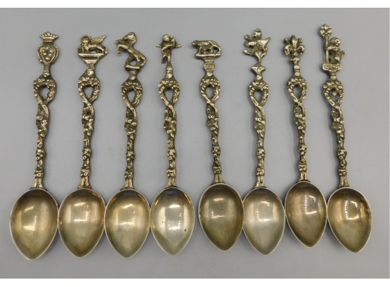Vintage Set Of Demitasse Decorative Silver Plated Spoons