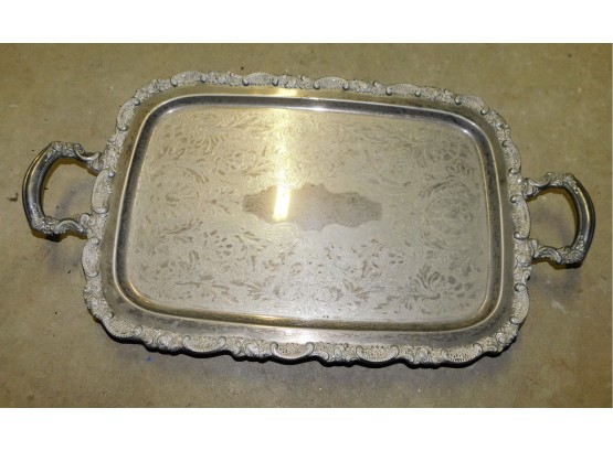 Vintage Oneida Silverplated Serving Tray With Handles