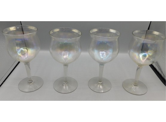 Set Of Iridescent Wine Glasses- 4 Total