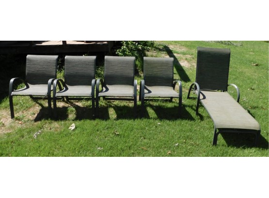 Lot Of Aluminum Patio Chairs With Aluminum Lounge Chair
