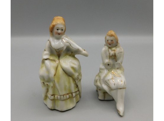 Vintage Pair Of Porcelain Hand Painted Figurines Made In Japan