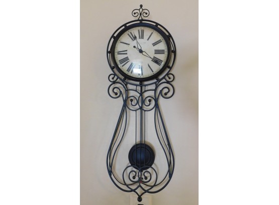 Lovely Wrought Iron Sterling And Noble Battery Operated Wall Clock