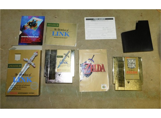 Pair Of The Legend Of Zelda Retro Nintendo Games With Box
