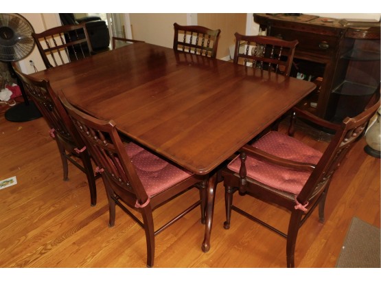 Solid Wood Dining Table With 6 Chairs