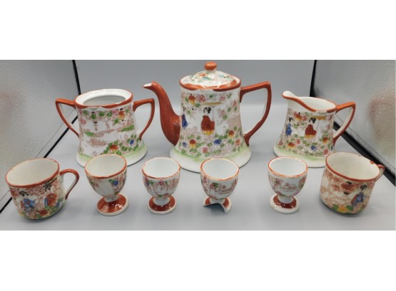 Lovely Vintage Oriental Hand Painted Tea Set