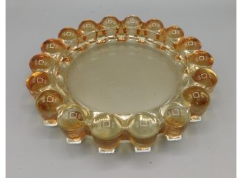 Solid Tinted Glass Ashtray With Beaded Edge