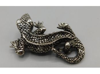 Stylish Silver-tone Lizard Style Pin