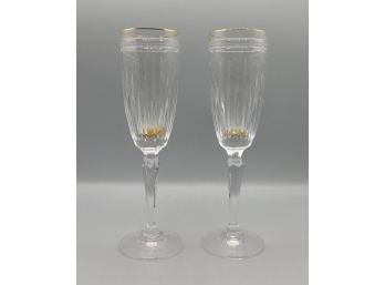 Pair Of Marquis By Waterford Fluted Champagne Glasses