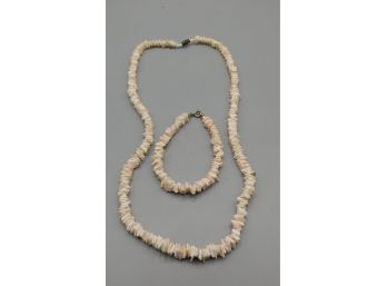 Pair Of Seashell Necklace & Bracelet