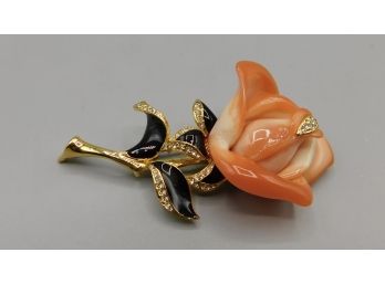 Vintage Gold Plated Floral Style Costume Jewelry Pin