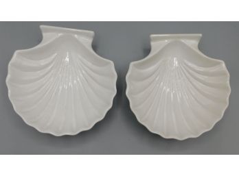 Pair Of Porcelain Clamshell Style Bowls