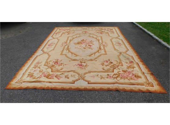 Lovely Needle Point Rugs Yellow With Pink Floral Needlepoint Area Rug 10 X 14
