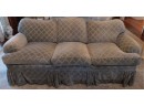 Comfy Blue Diamond Pattern Upholstered Sofa