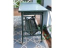 Green Wicker Patio Table With Glass Top