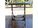Vintage Ornate Wrought Iron Bench And Matching Fold Up Table